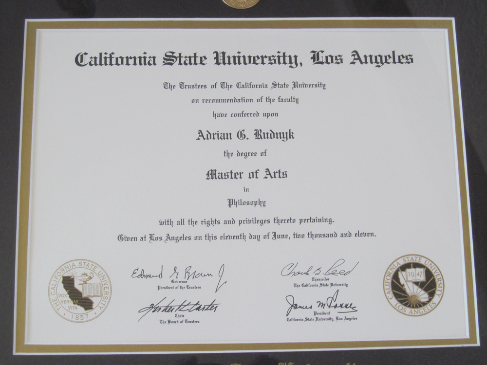 MA in Philosophy, Cal State LA